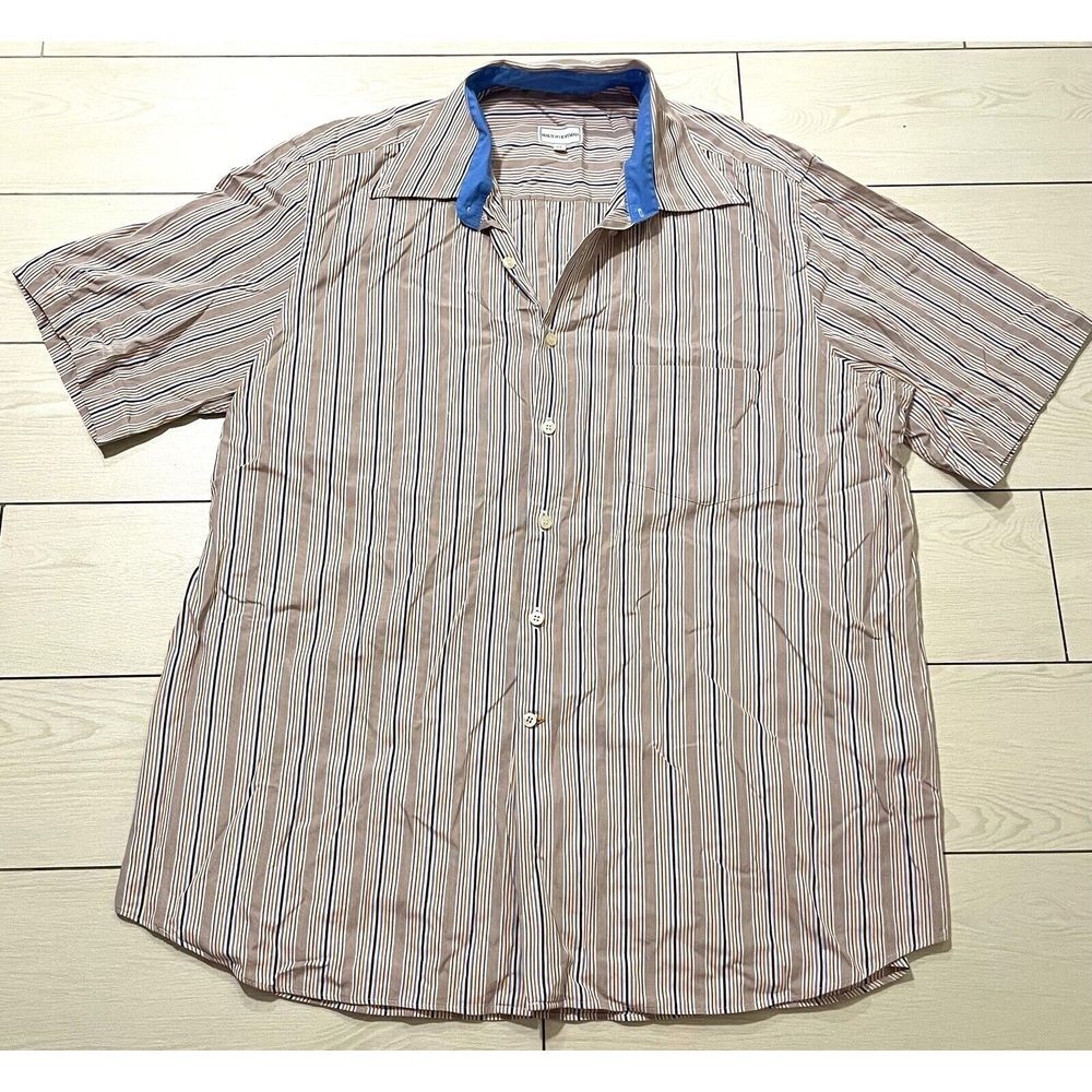 Maus & Hoffman Shirt Mens‎ Size XL Multicolor Striped Button Down Short Sleeve